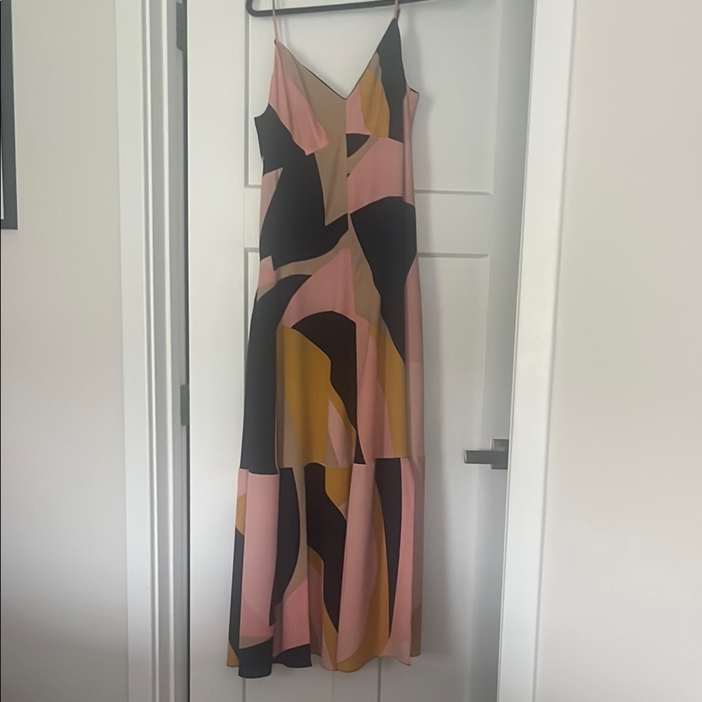 Bar III Pink and Black Spaghetti Strap Maxi Dress